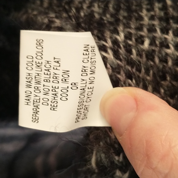 Betty Betty Sweater Pea Coat Plaid Cardigan Button Italy Alpaca Wool Long Line - Picture 10 of 10